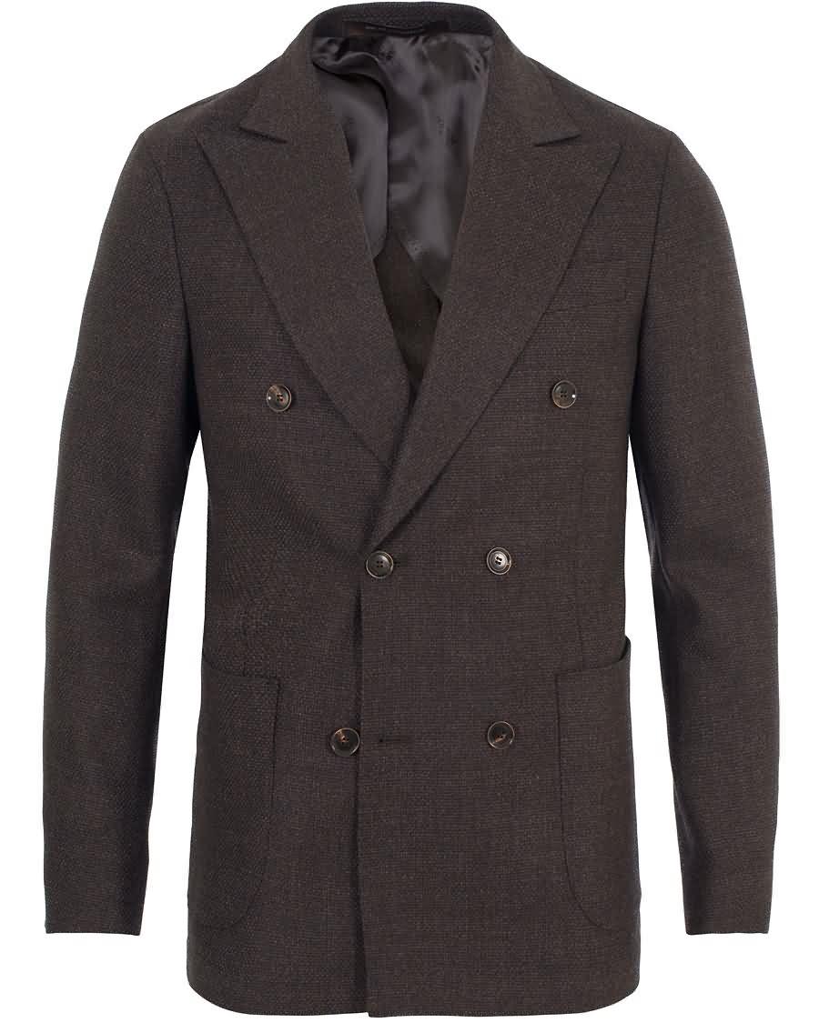 oscar jacobson erik double breasted super 120s blazer dark brown Beste Salgs xnzjf